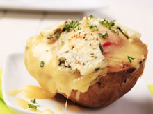 aardappelen met ham en kaas