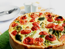 clafoutis met kerstomaatjes en broccoli