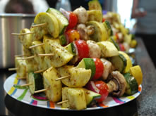 groentebrochetten op de barbecue