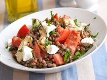 linzensalade met chorizo