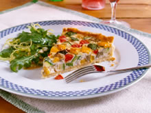 quiche met paprika en kruidenkaas