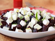 salade van rode biet en feta
